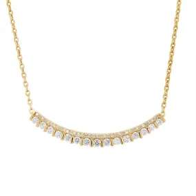 MODERN YELLOW GOLD DIAMOND PENDANT NECKLACE, .96 CT TW