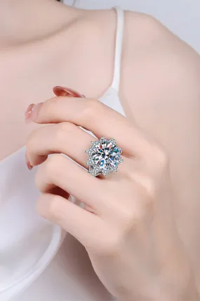 10 Carat Moissanite Flower-Shaped Ring