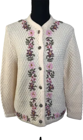 '80’s Floral Embroidered Grannycore Cardigan