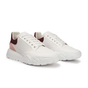 ALEXANDER MCQUEEN OVERSIZED COURT LOW-TOP SNEAKERS IN WHITE