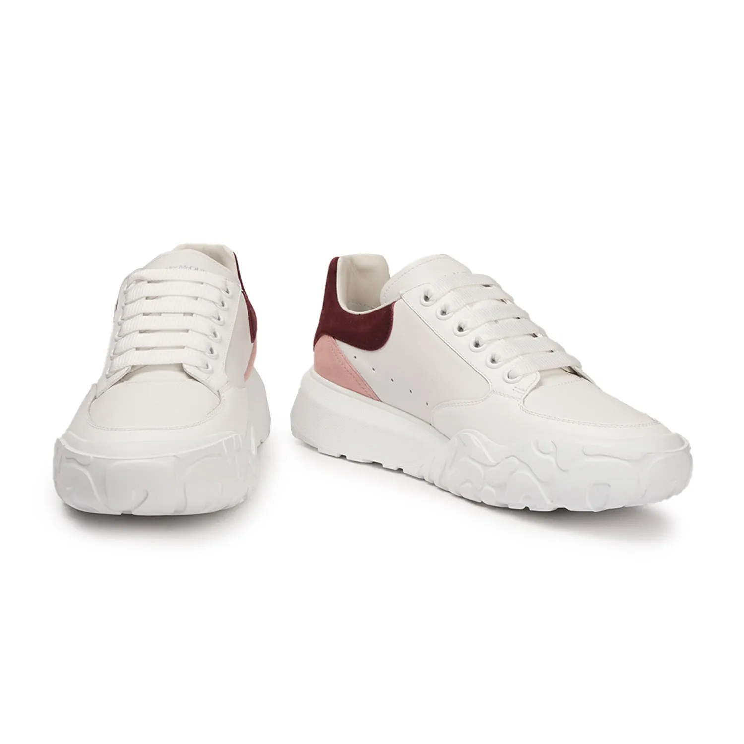 ALEXANDER MCQUEEN OVERSIZED COURT LOW-TOP SNEAKERS IN WHITE