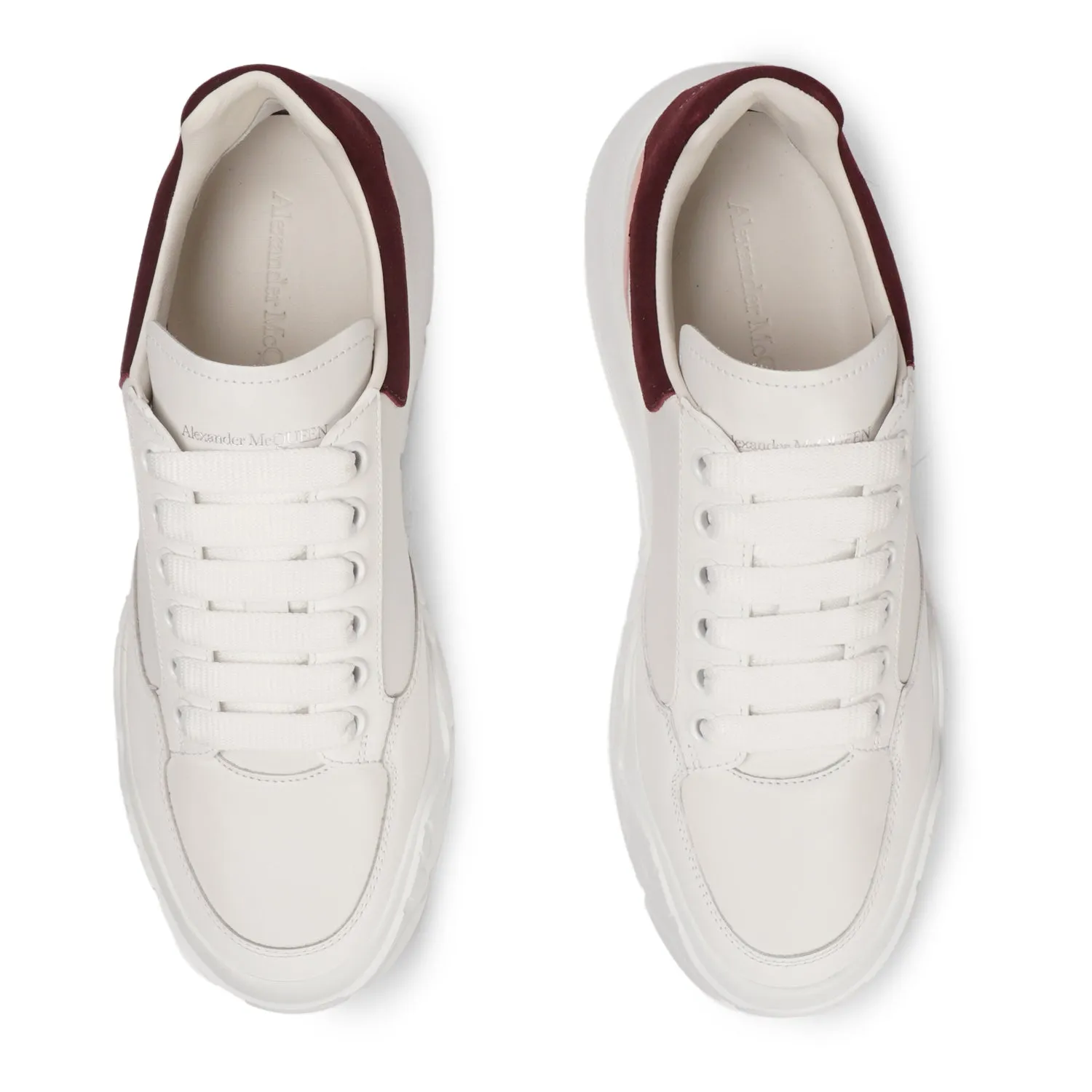 ALEXANDER MCQUEEN OVERSIZED COURT LOW-TOP SNEAKERS IN WHITE