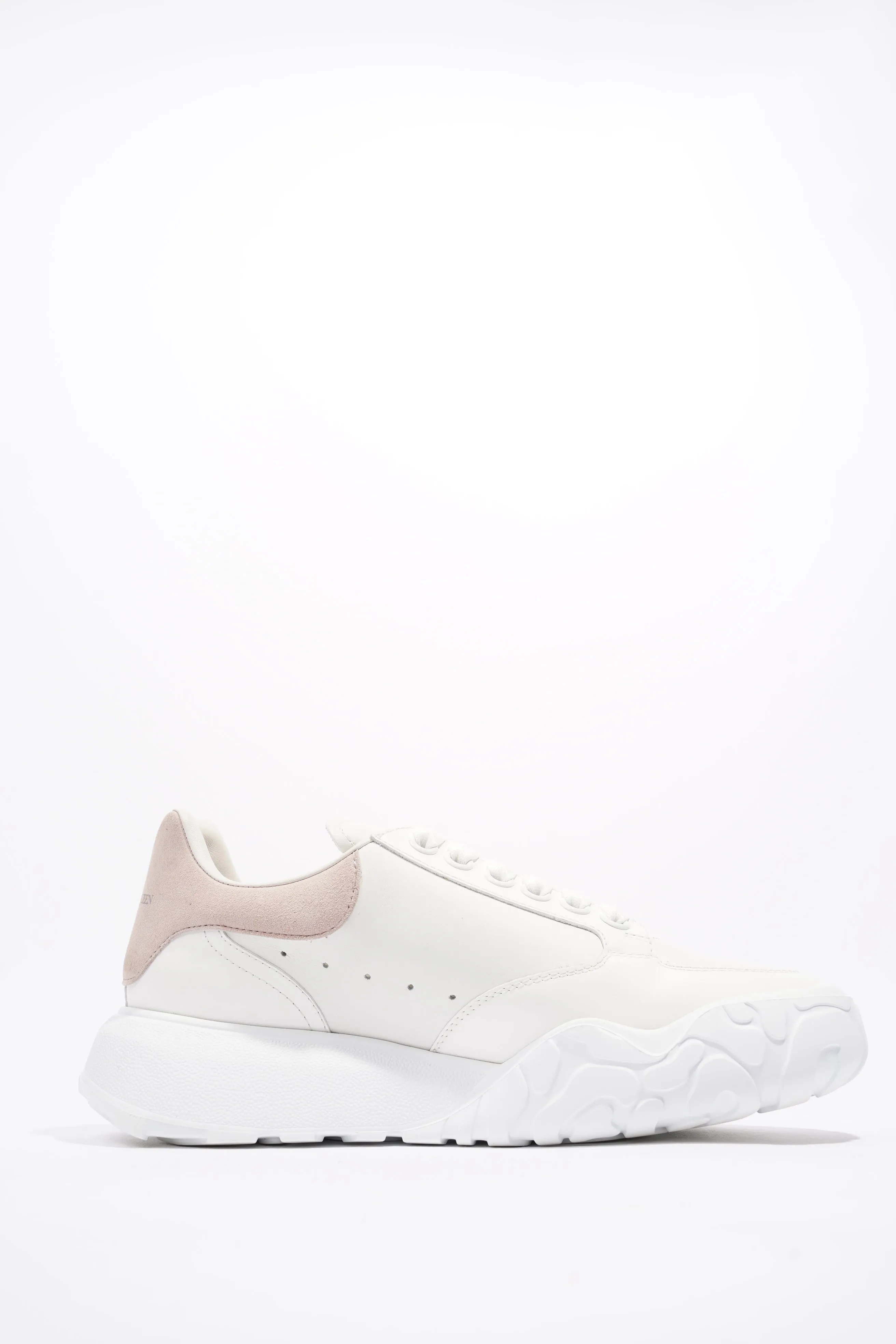 Alexander McQueen Oversized Court Sneaker White / Pink Tab Leather EU 38 UK 5