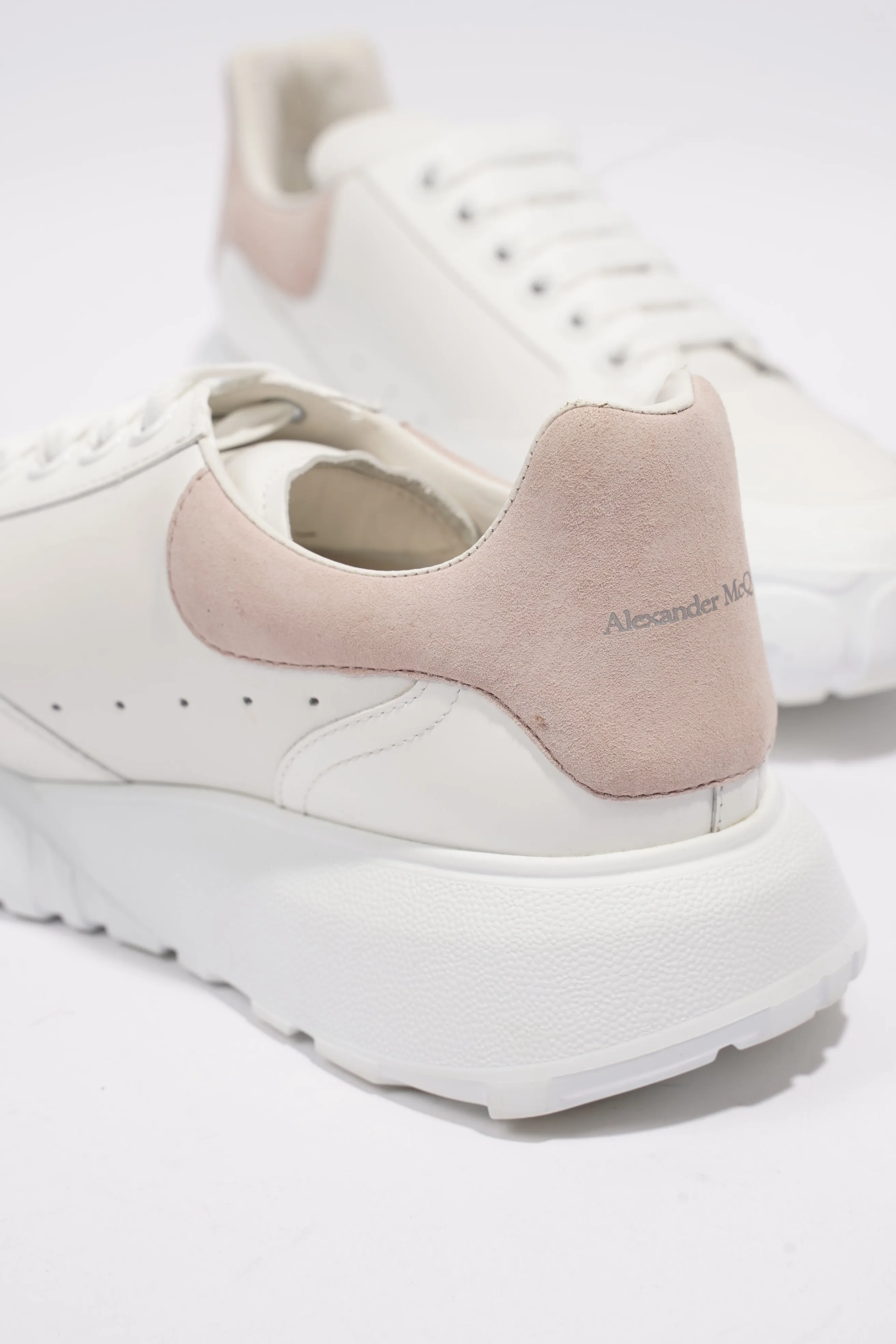 Alexander McQueen Oversized Court Sneaker White / Pink Tab Leather EU 38 UK 5