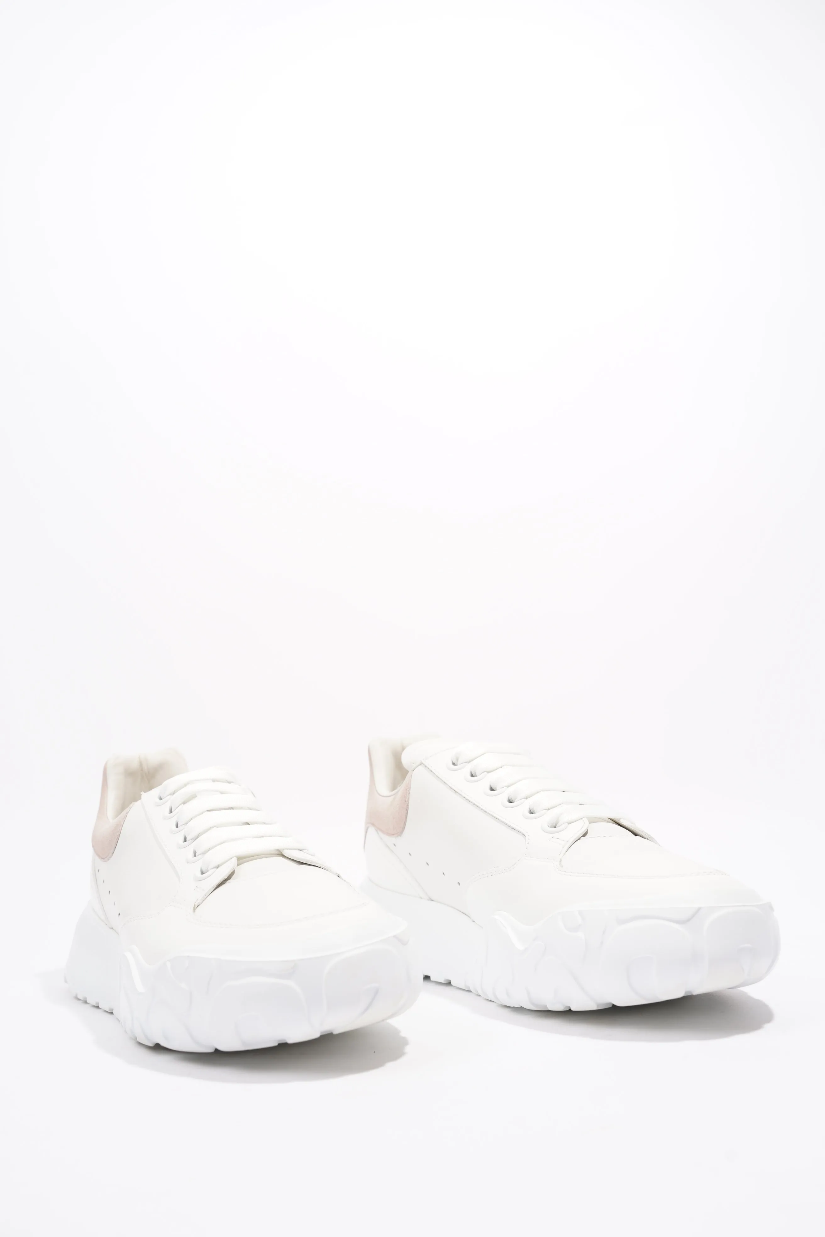 Alexander McQueen Oversized Court Sneaker White / Pink Tab Leather EU 38 UK 5