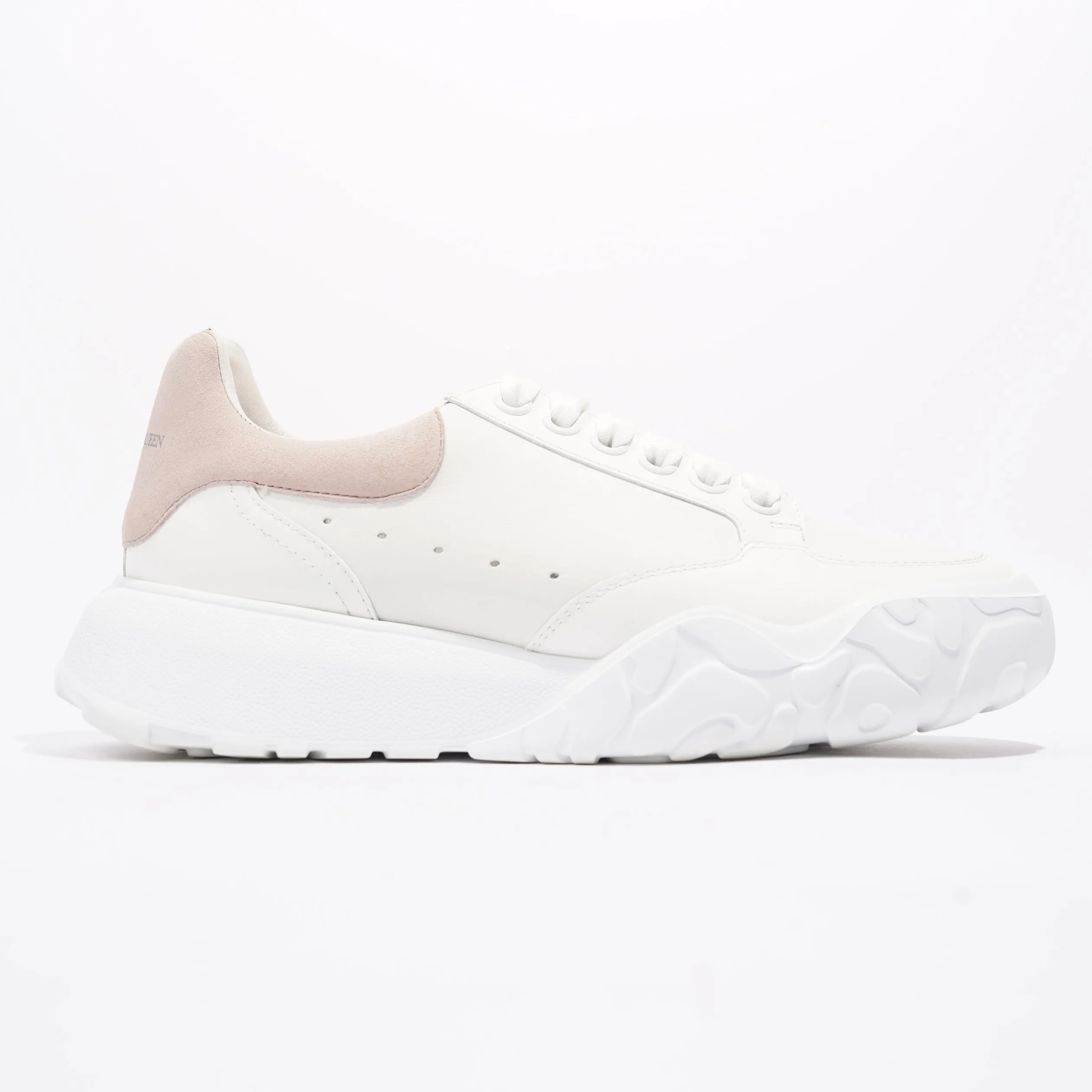 Alexander McQueen Oversized Court Sneaker White / Pink Tab Leather EU 38 UK 5