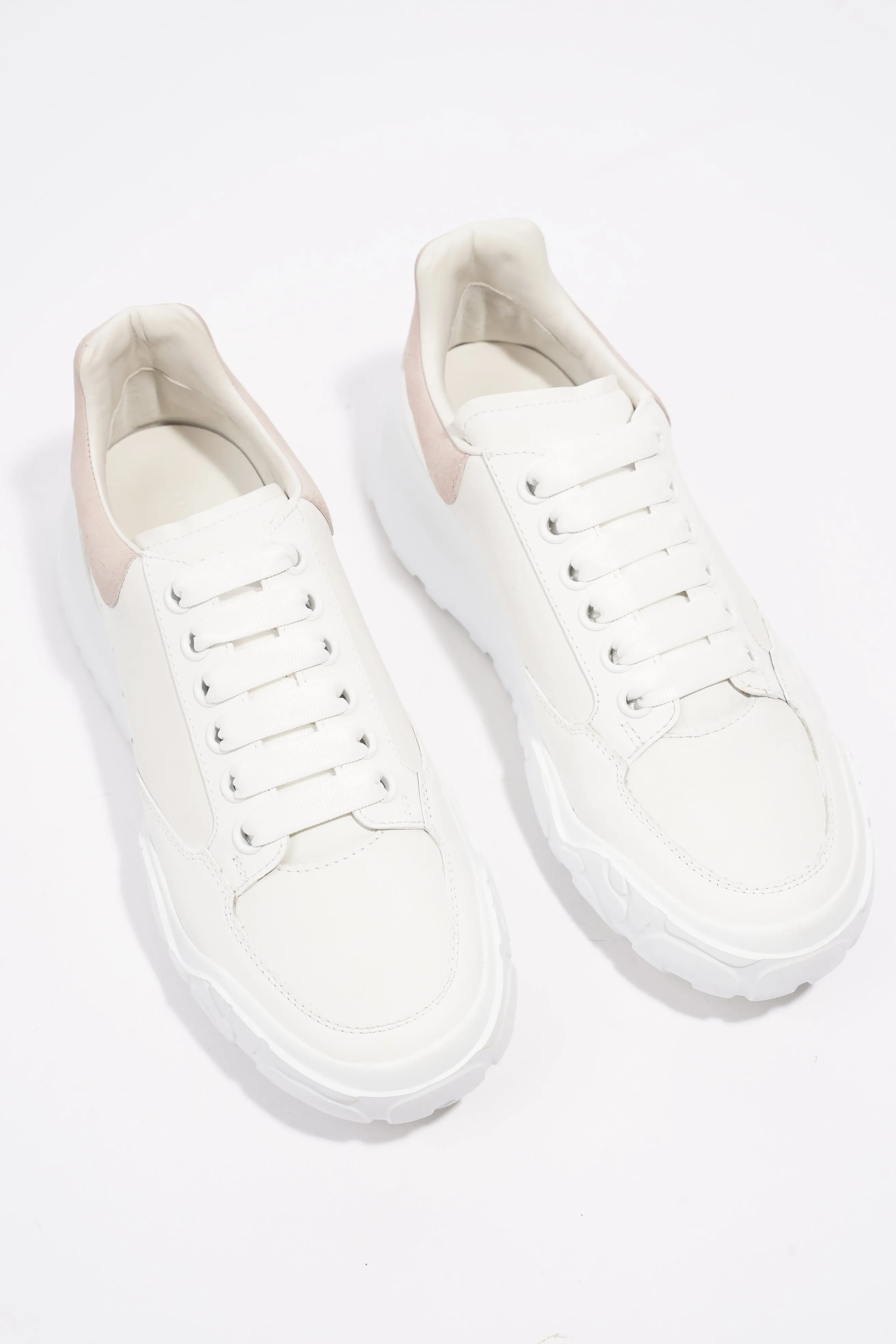 Alexander McQueen Oversized Court Sneaker White / Pink Tab Leather EU 38 UK 5