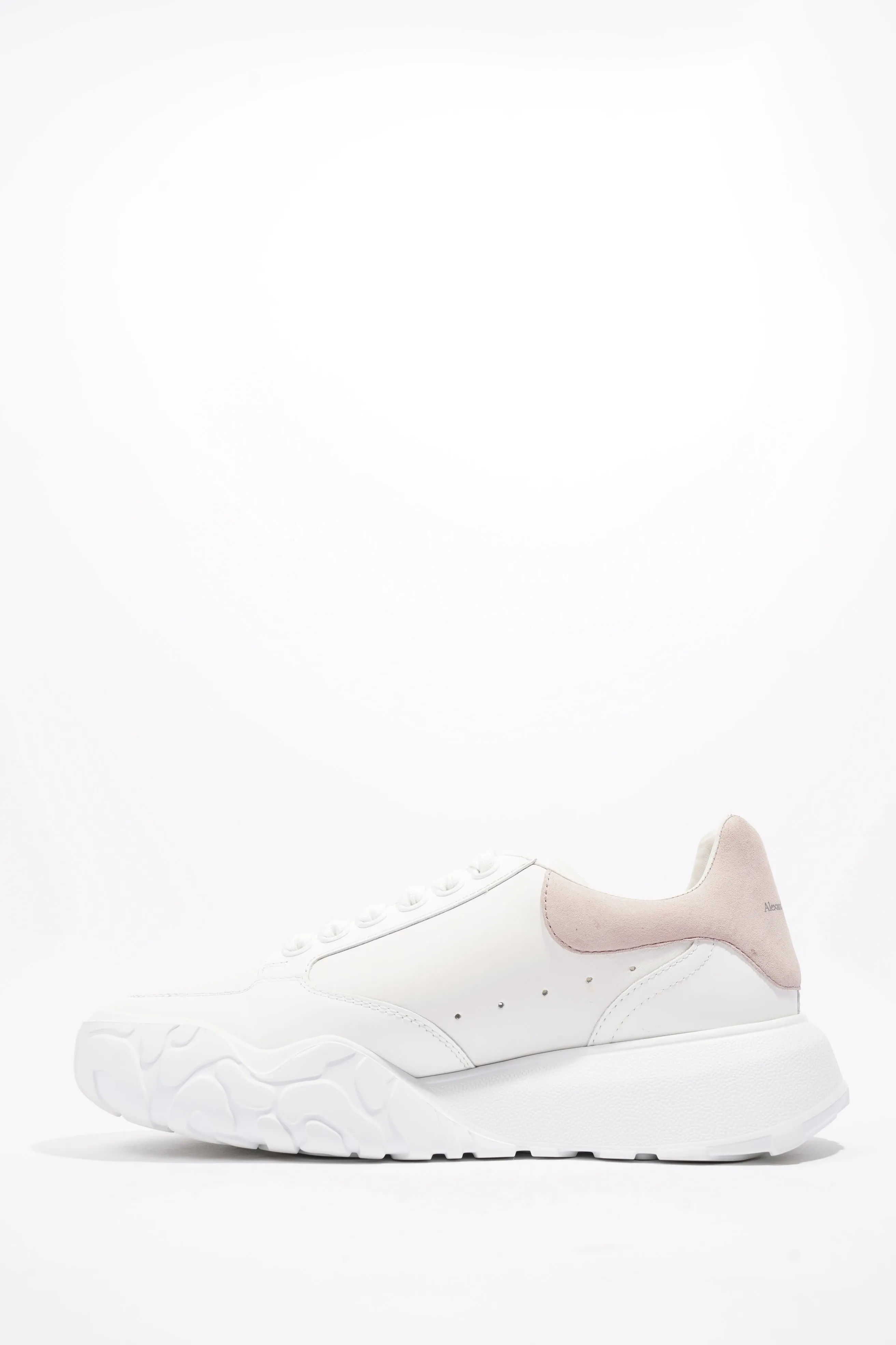 Alexander McQueen Oversized Court Sneaker White / Pink Tab Leather EU 38 UK 5