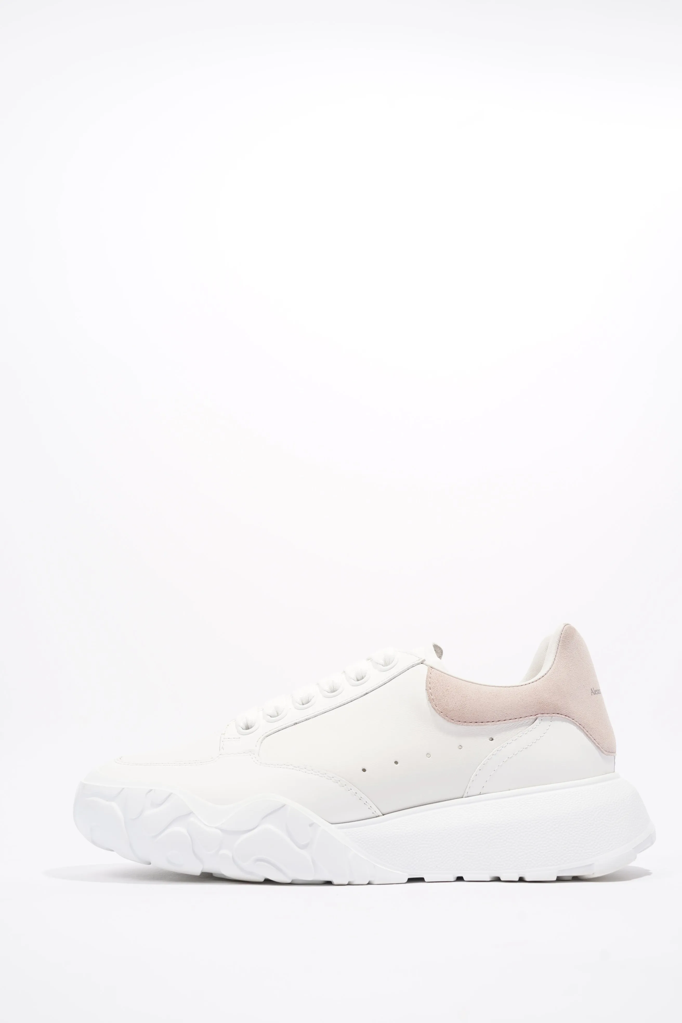 Alexander McQueen Oversized Court Sneaker White / Pink Tab Leather EU 38 UK 5