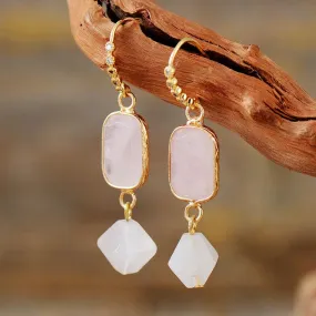 Allyra Rose Quartz Dangle Earrings