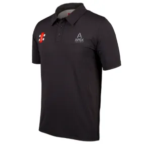 Apex Cricket Coaching Adult's Black Pro Performance Polo Shirt