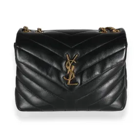 Black Quilted Calfskin Monogram Small Loulou Chain Bag