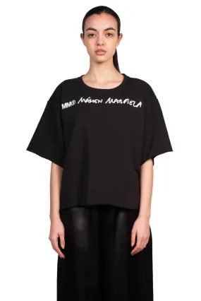 Black Wide Cropped T-Shirt