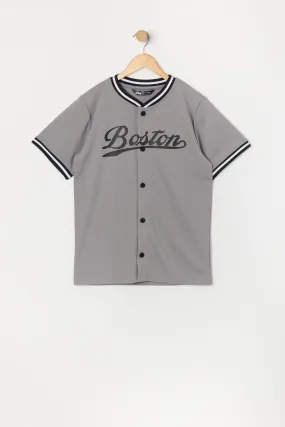 Boys Boston Graphic Mesh Baseball Jersey