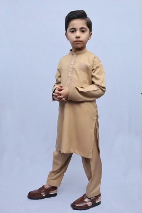 Boys Wash n Wear Kameez Shalwar Brown