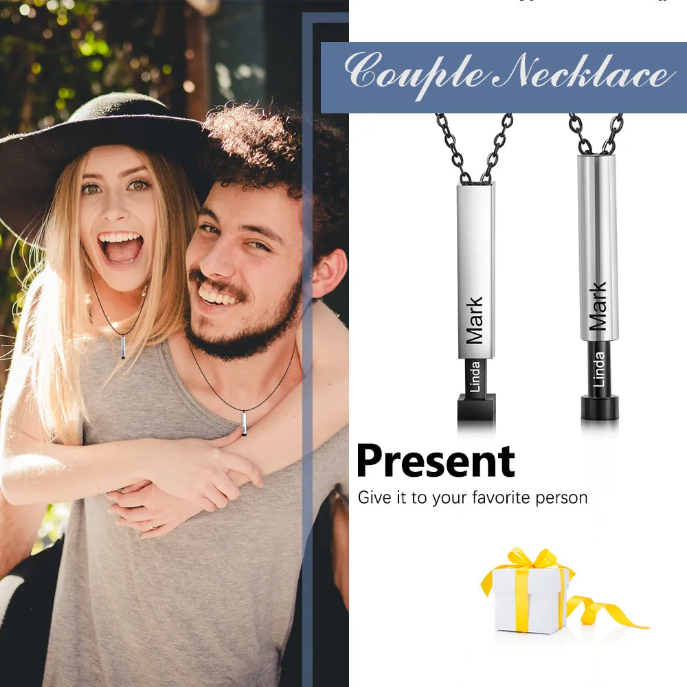 Brand New Custom Vertical Bar Name Necklace - Vertical Bar Couple Name Necklace