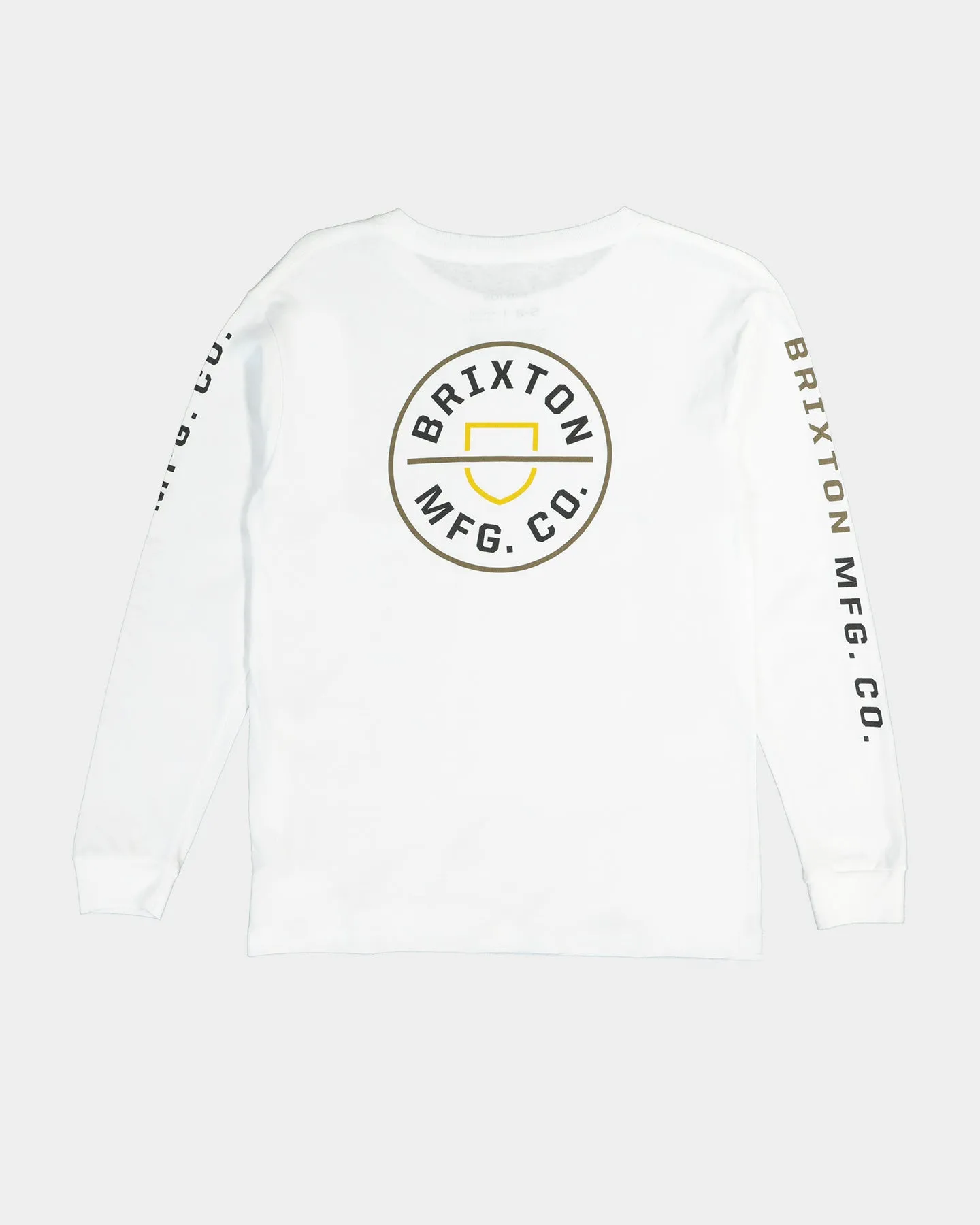 Brixton Kid's Crest Long Sleeve T-Shirt White/Gold