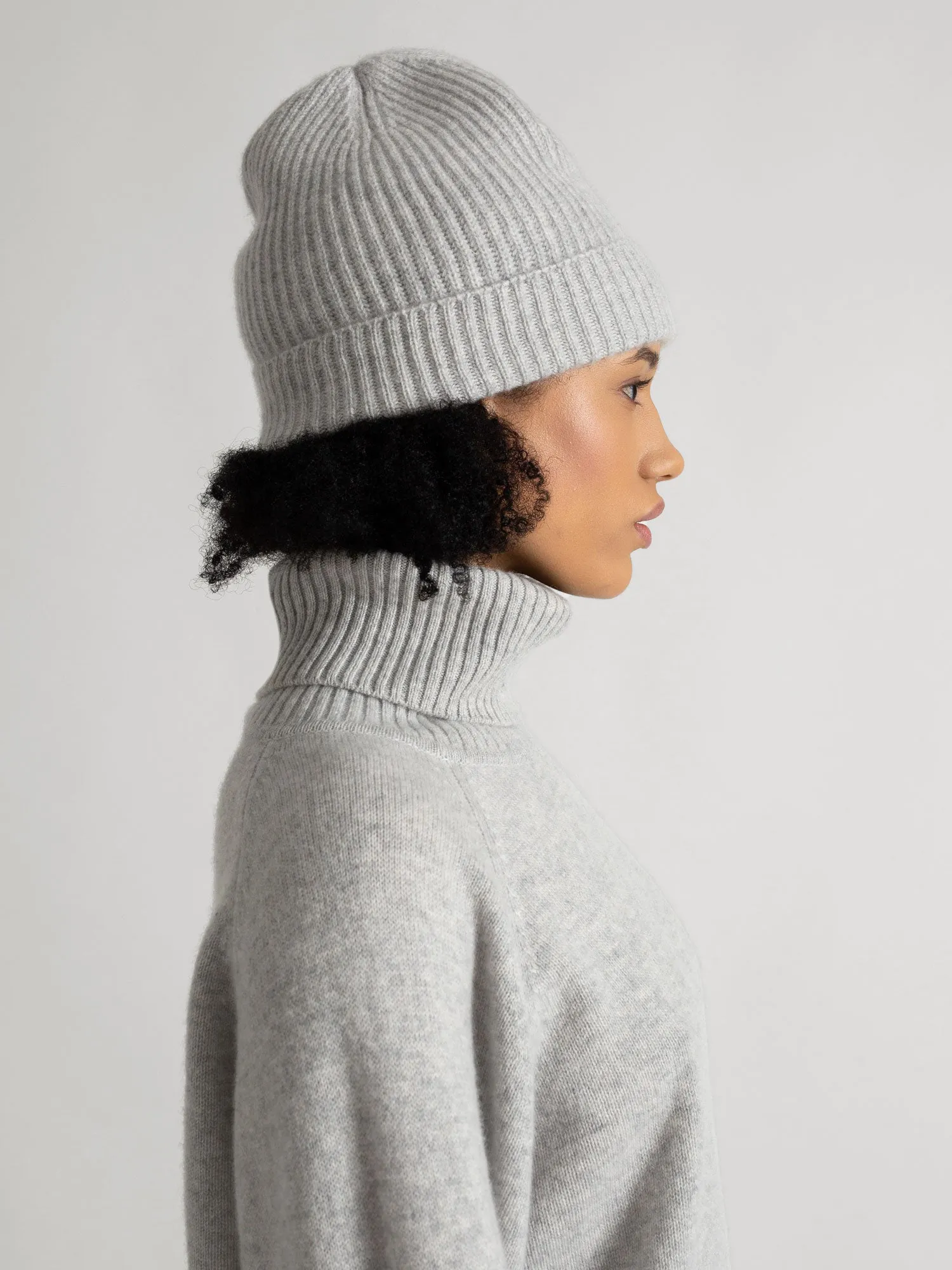 Cashmere beanie "Elli" - light grey