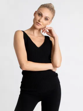 Cashmere singlet "Lilly" - black