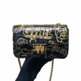 CHANEL 19A Graffiti Croc Embossed Mini 2.55 Reissue