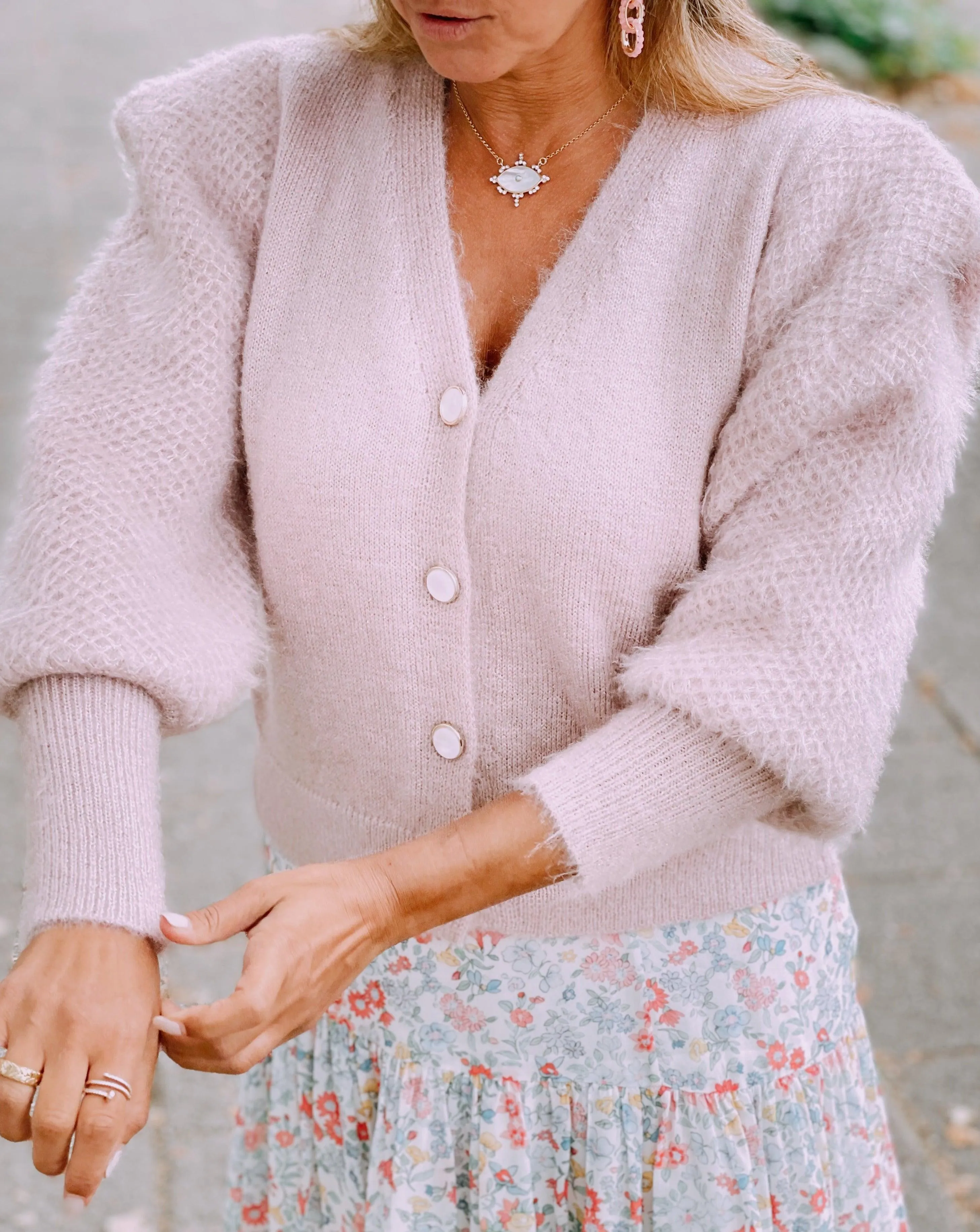 Clara Cardigan in Blush