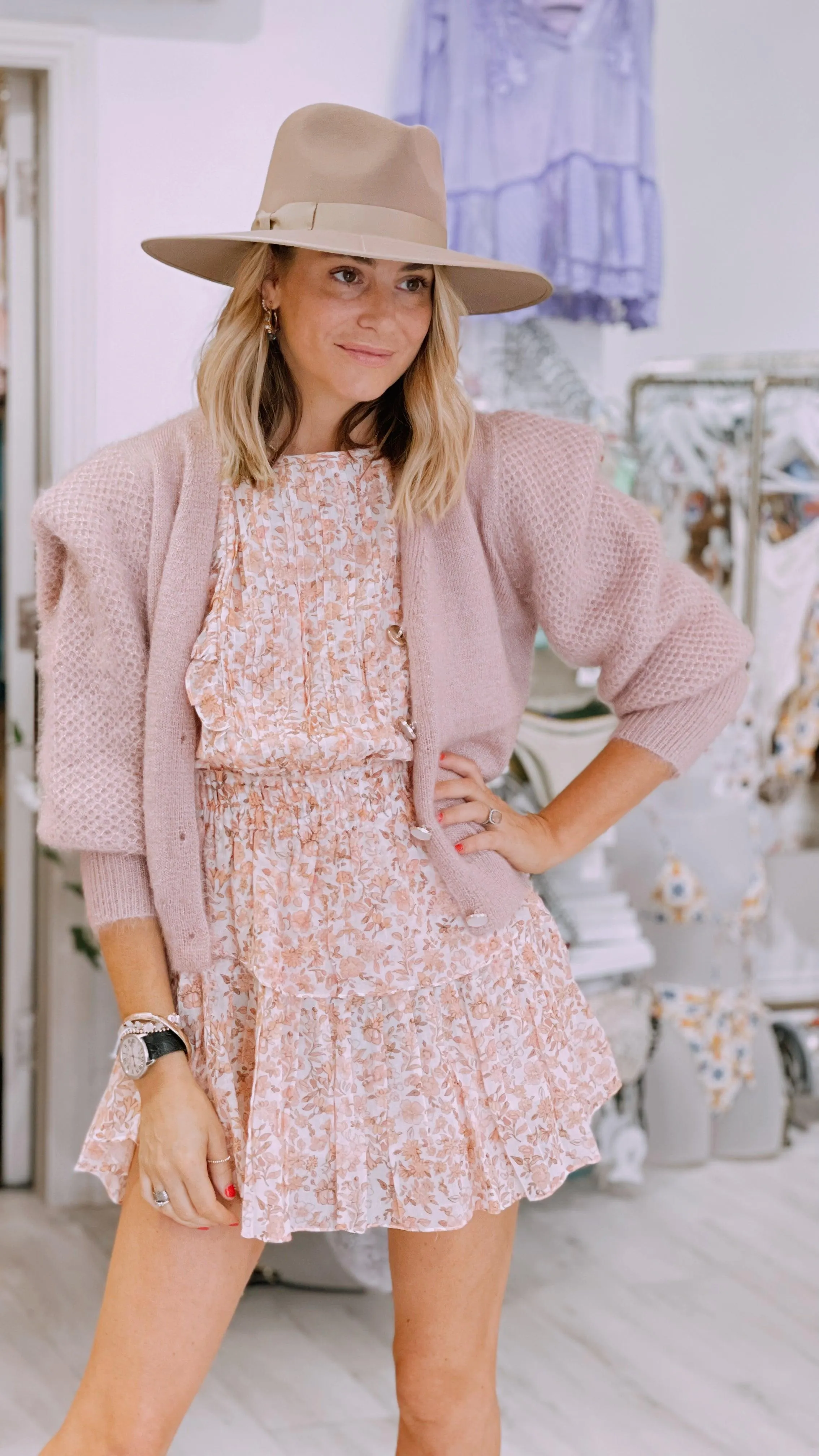 Clara Cardigan in Blush