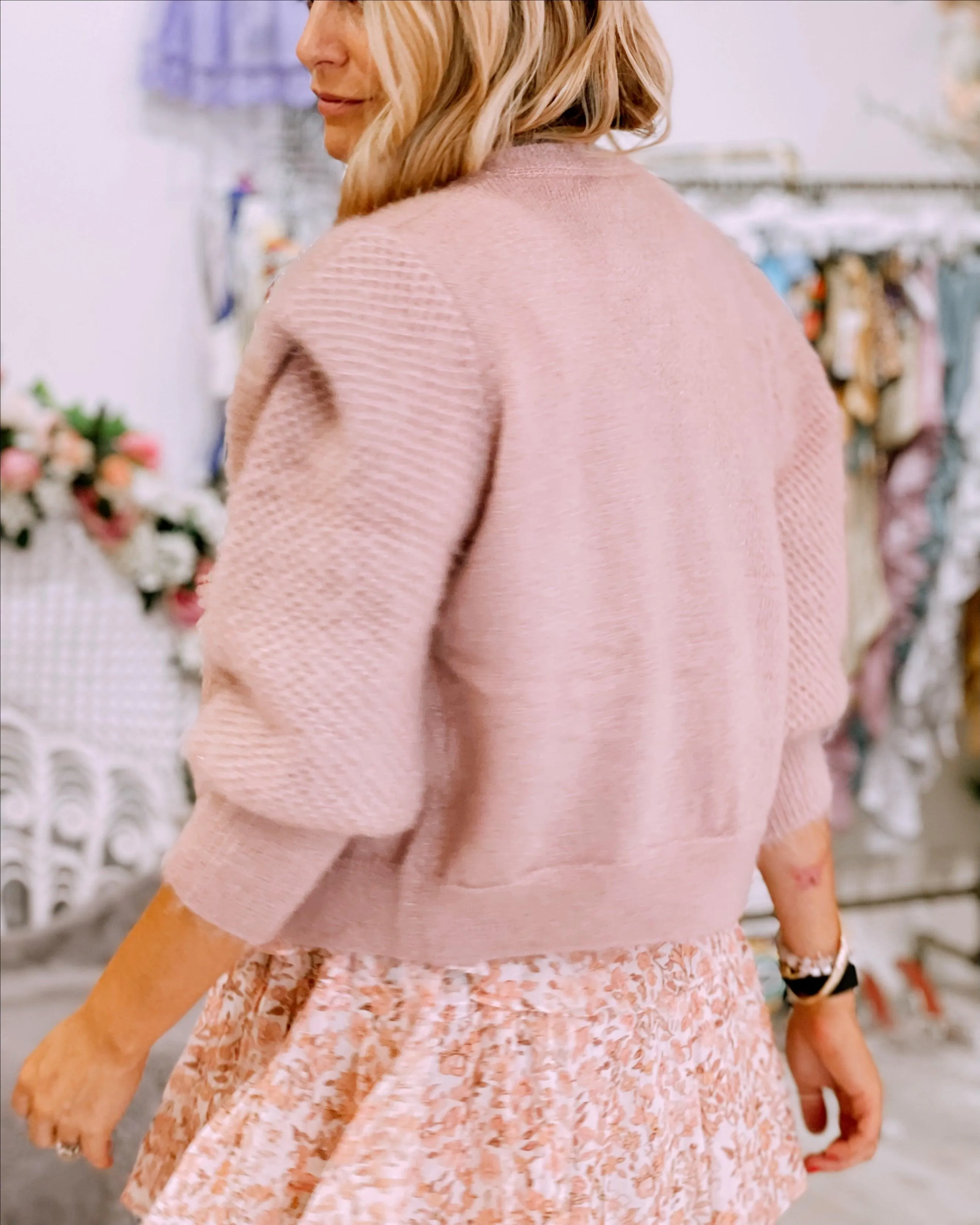 Clara Cardigan in Blush