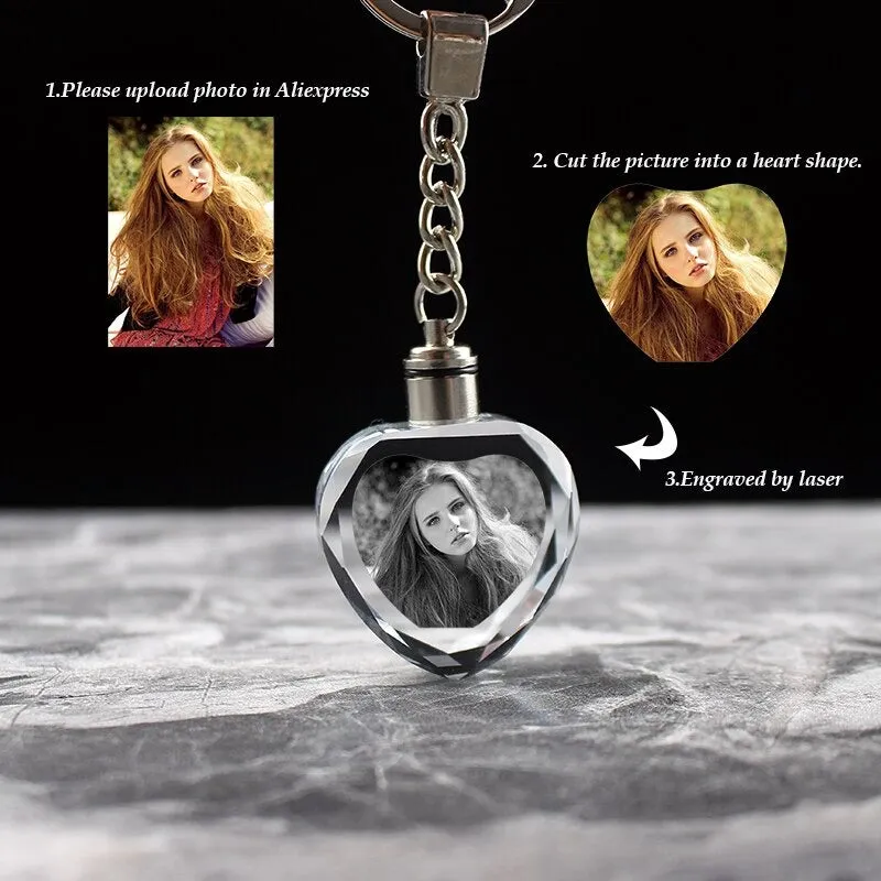 Custom Keychains-Laser Engraved Photo Keychain