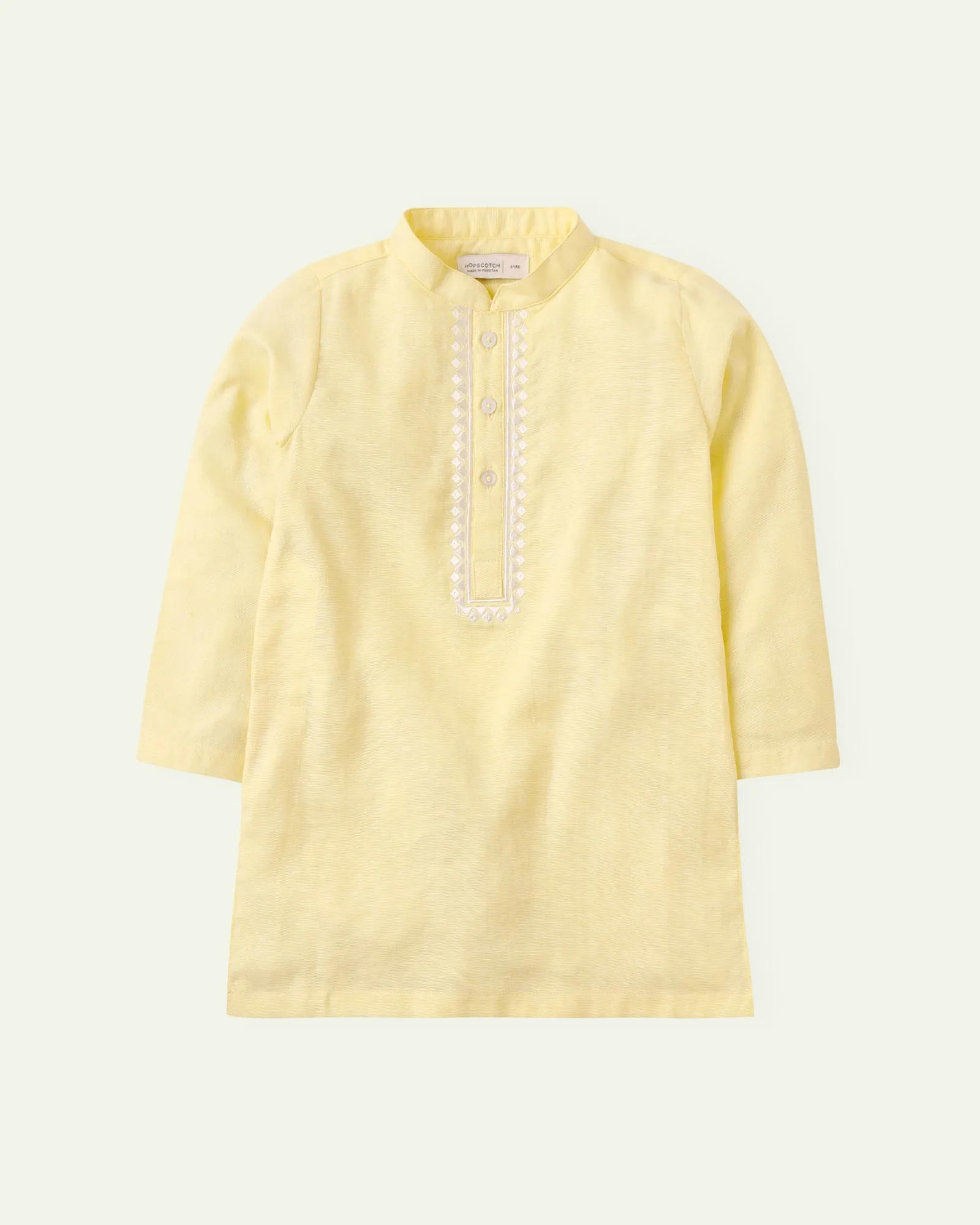 Embroidered Lemon Kurta