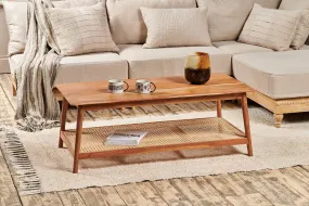 Erabar Acacia & Cane Coffee Table