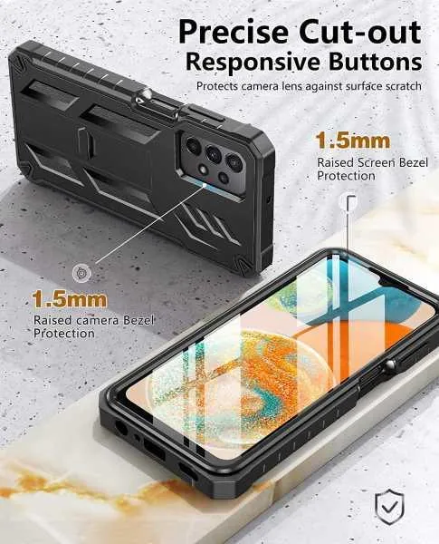 Galaxy A23 5G/4G LTE Military Grade Rugged TPU Cover with Built-in Screen Protector and Kickstand