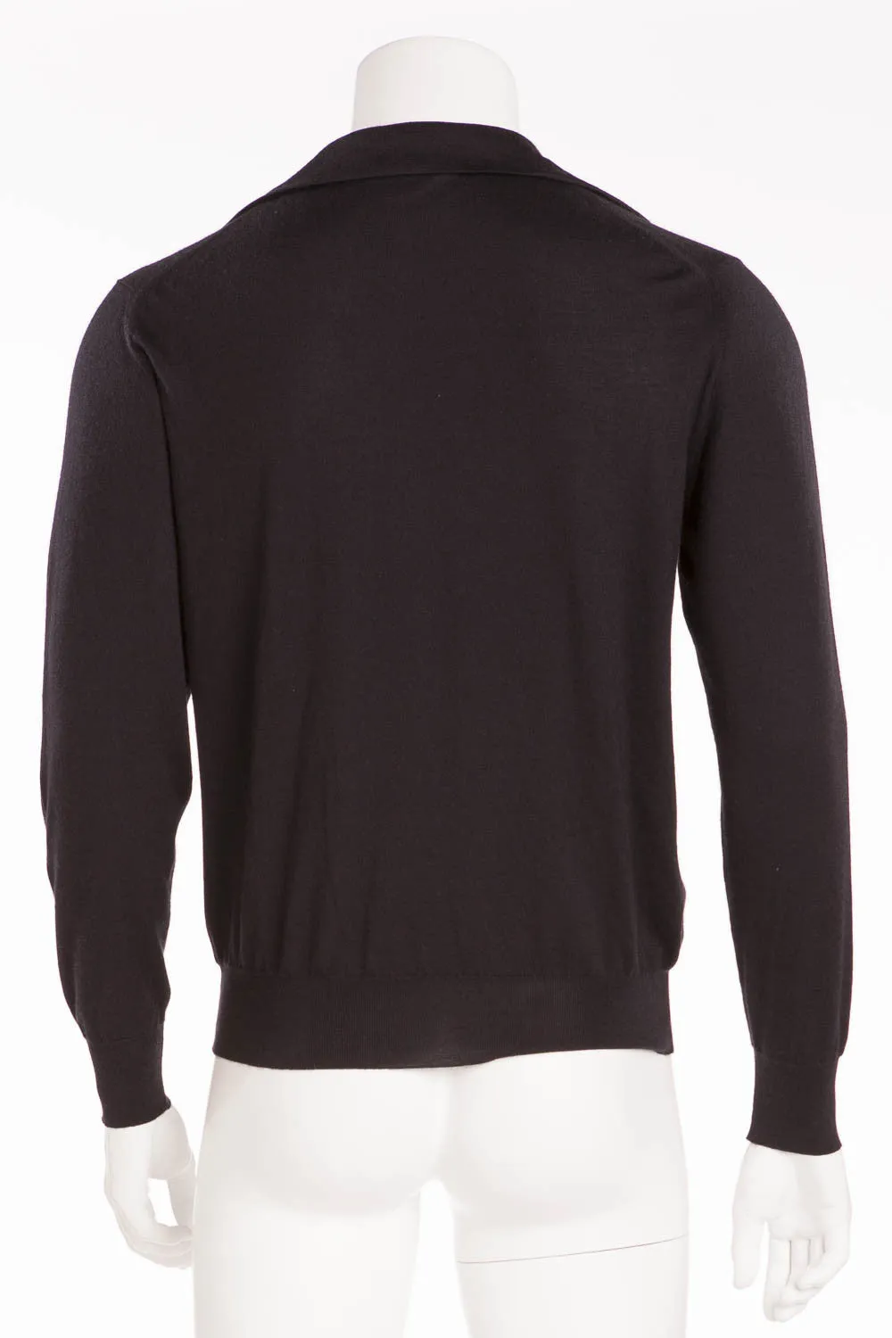 Hermes - Black Long Sleeve Zip Neck Cashmere Sweater - XL