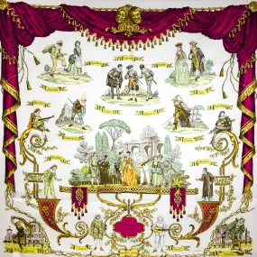 Hermes Jacquard Silk Scarf La Comédie Italienne GRAIL