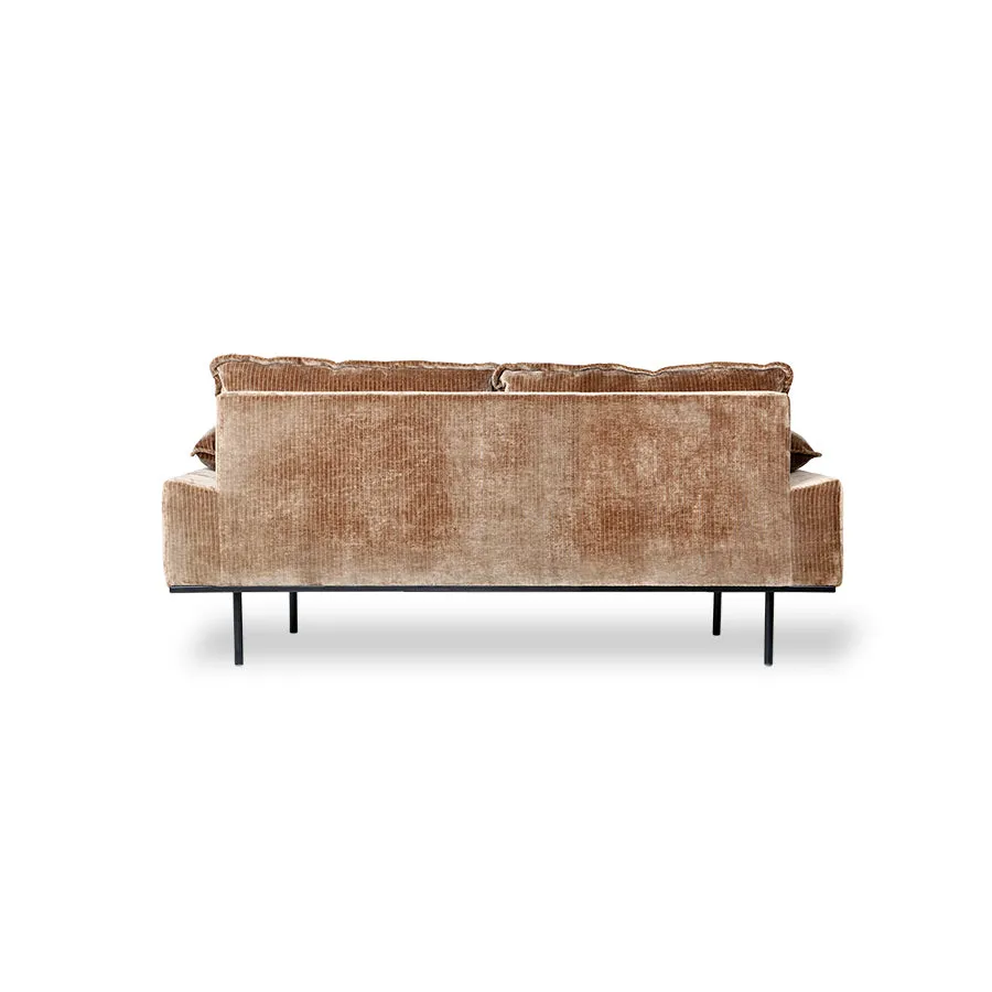 HKliving Velvet Corduroy Gold Retro Sofa