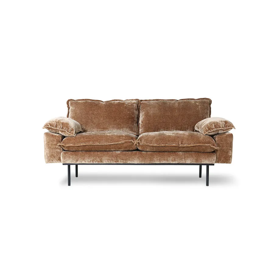 HKliving Velvet Corduroy Gold Retro Sofa