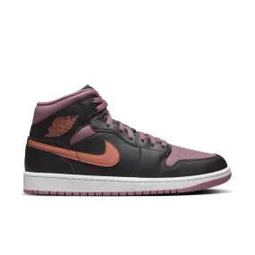 Jordan - Men - Air Jordan 1 Mid SE - Black/Orange/Mauve/White