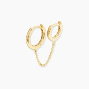 Lou Double Chain Huggie Earrings