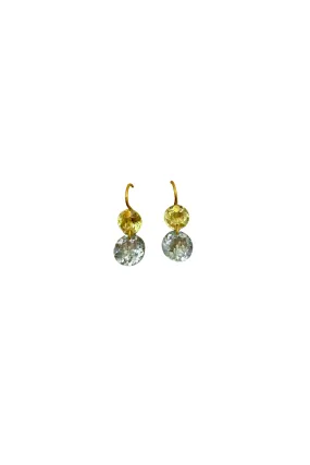 Marie Helene de Taillac Lemon Quartz & Green Quartz XS Gem Incandescence Earrings