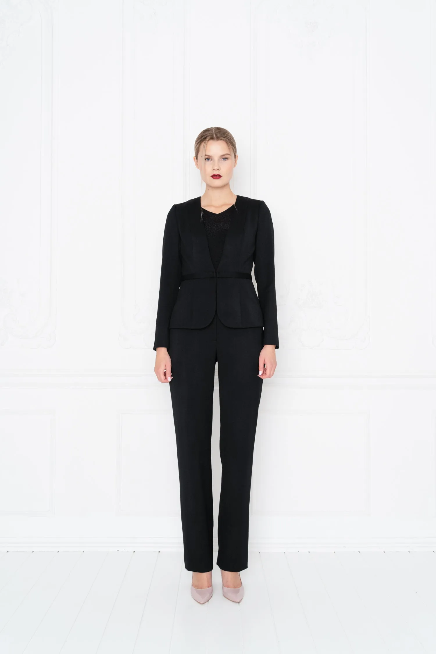 MEDINILLA BLACK FINE WOOL JACKET