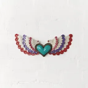 Mexican Angel Heart with Wings | Mexican Folkart