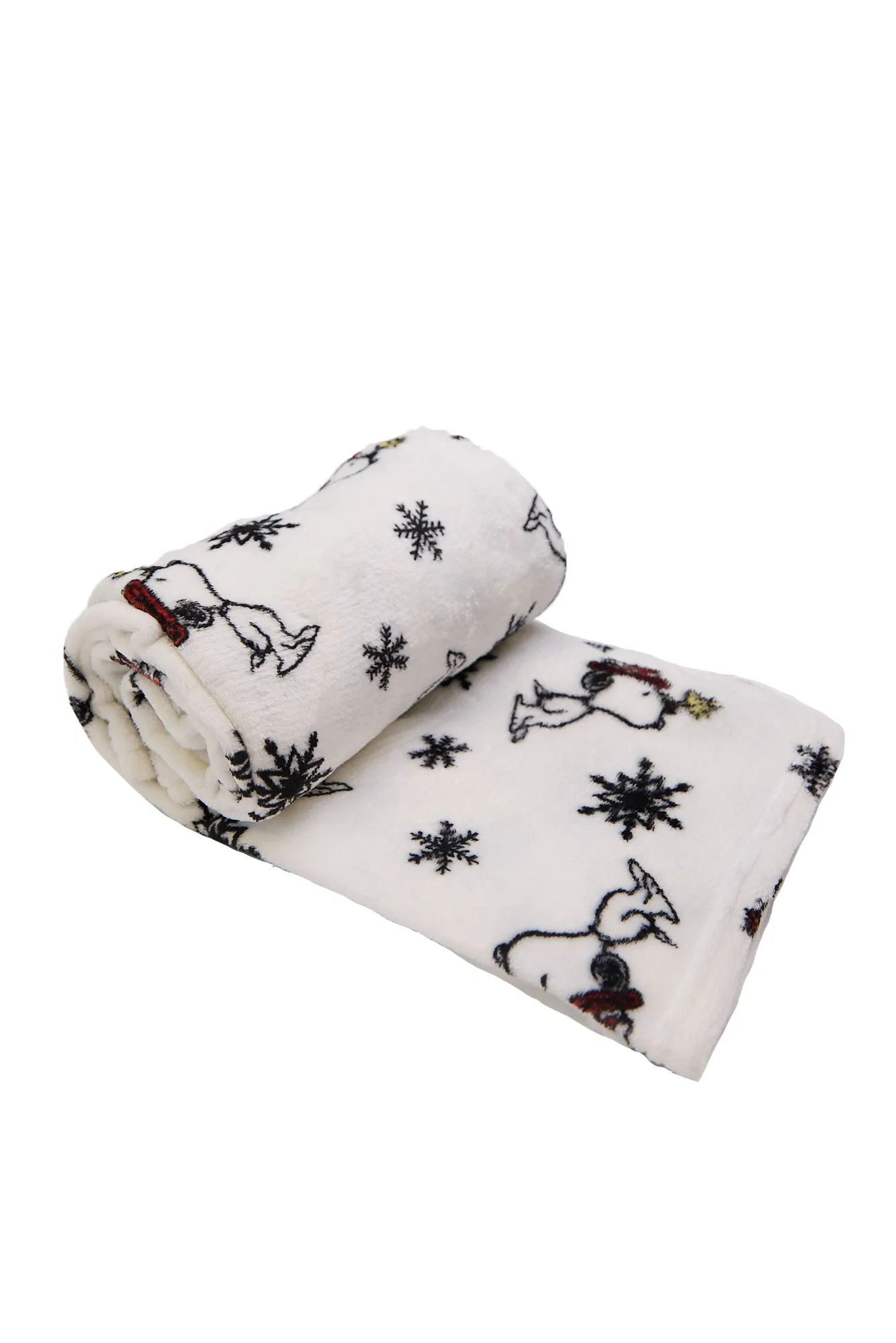 Peanuts Snoopy Snow Printed Plush Throw Blanket