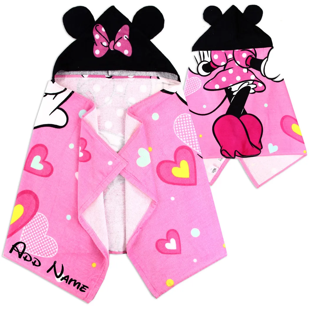 Personalized Embroidered Hooded Towel - Minnie Mouse