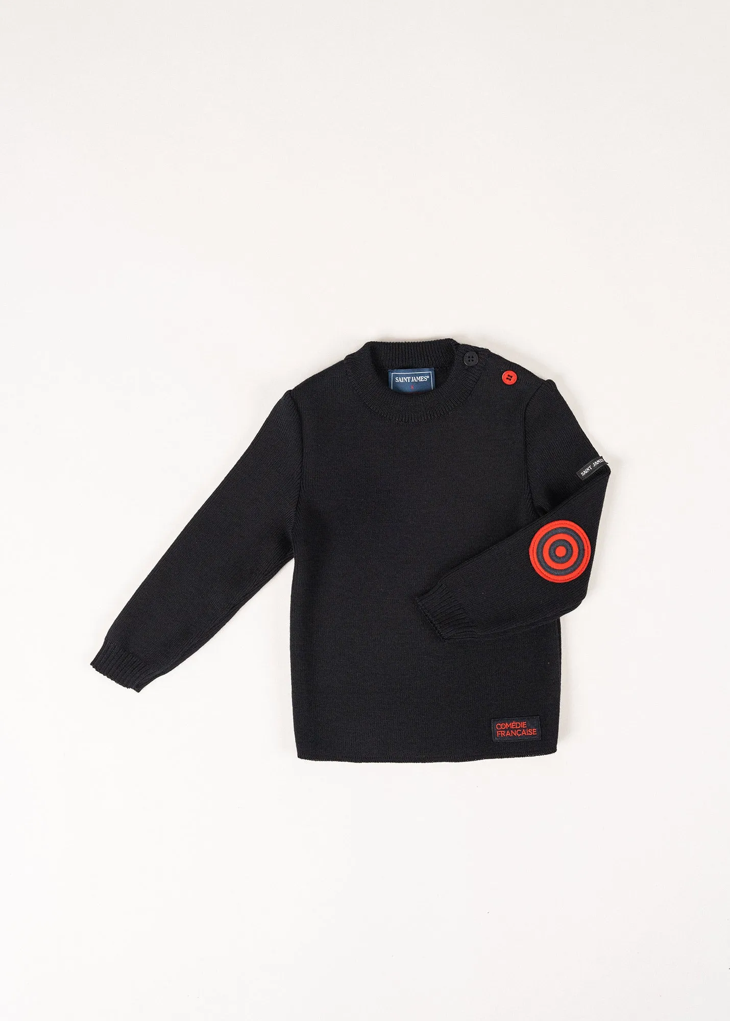 Plain sailor jumper with elbow patches for kids - SAINT JAMES x Comédie Française (NAVY)