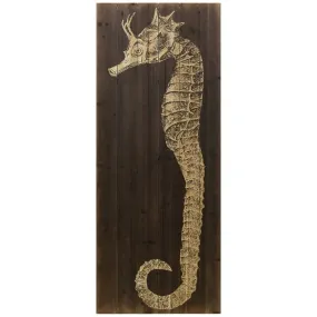 "Seahorse B" Arte de Legno Digital Print on Solid Wood Wall Art