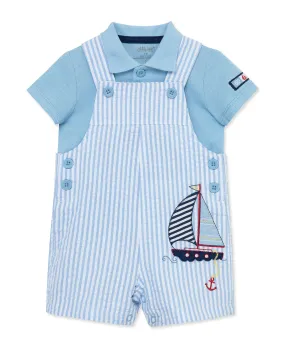 Sailboat Woven Infant Shortall Set (12M-24M)