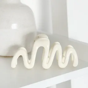 Squiggle Claw Clip - Cream