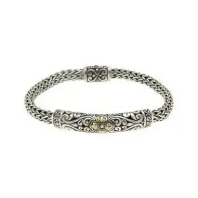 SS/18K BRACELET WITH BALINESE DESIGN