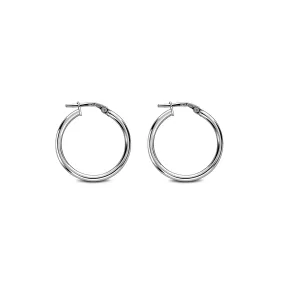 Sterling Silver 20mm Closed Round Hoop Earrings