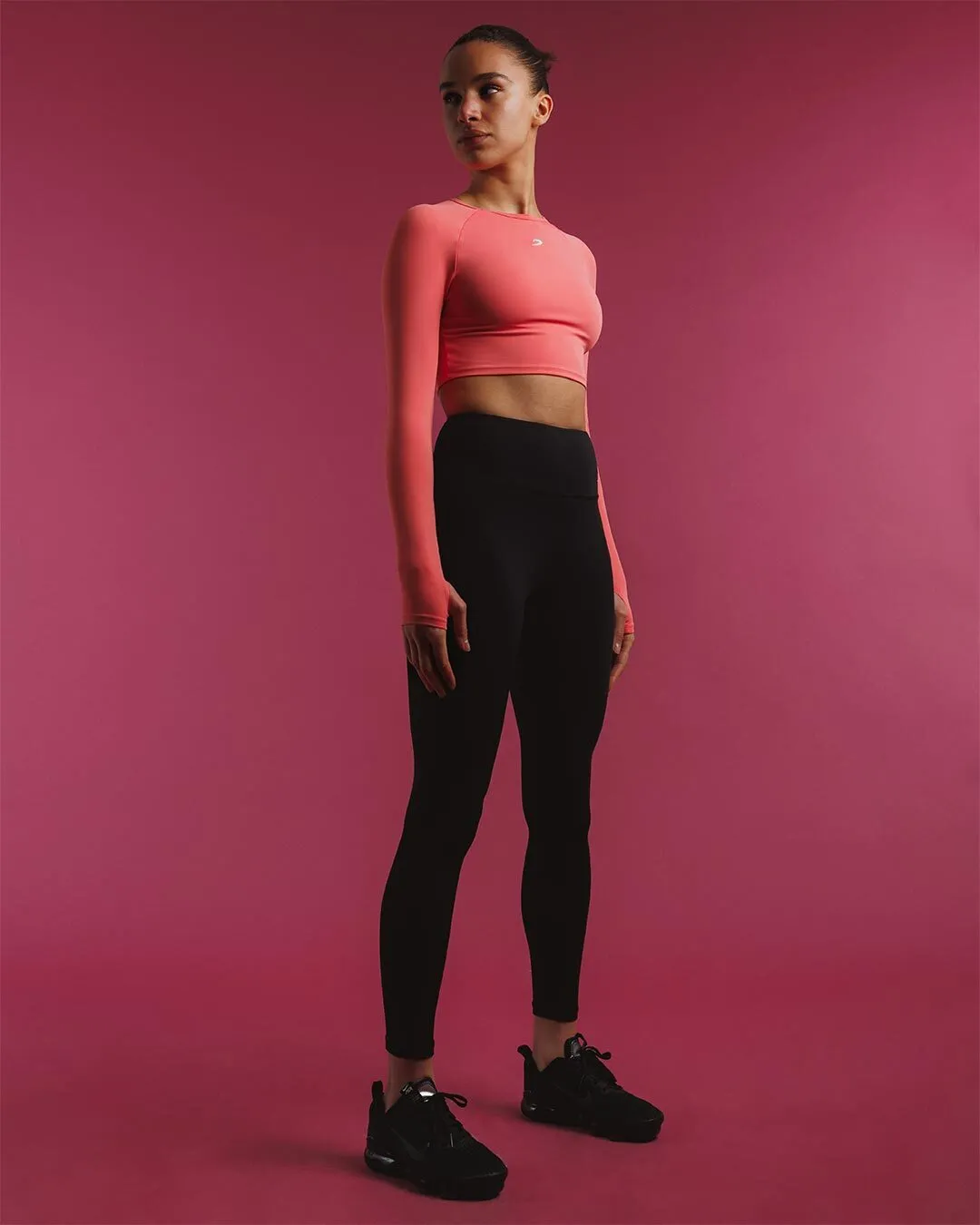 Training Long Sleeve Crop Top - Pink