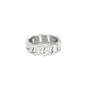 Twisted Cuban Band Ring - Silver